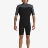 Mens Quiksilver Wetsuits | 2/2Mm Everyday Sessions Short Sleeve Back Zip Springsuit Black/Gun Metal