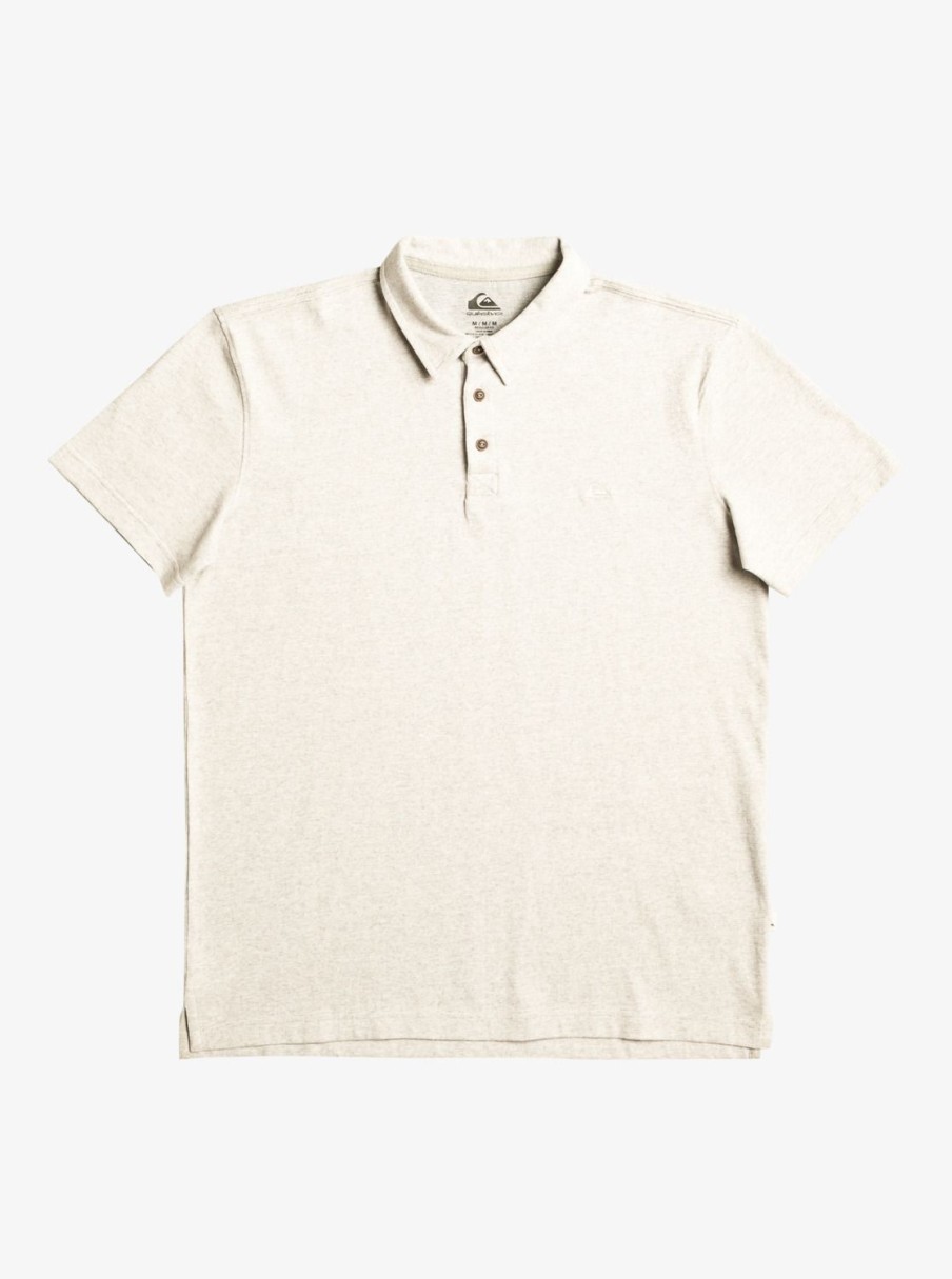 Mens Quiksilver Shirts & Polos | Sunset Cruise Short Sleeve Polo Shirt Light Grey Heather