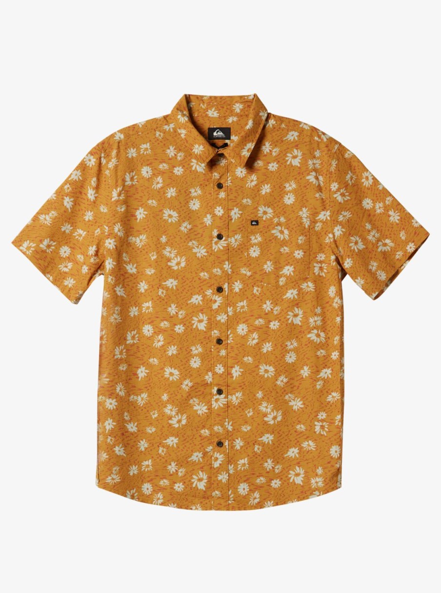 Mens Quiksilver Shirts & Polos | Future Hippie Short Sleeve Woven Shirt Mustard Future Hippy