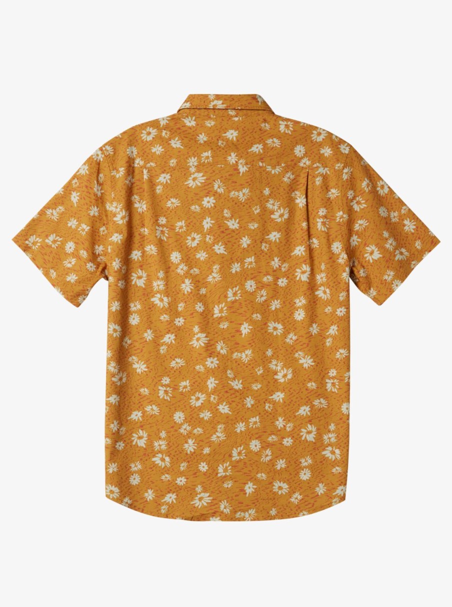 Mens Quiksilver Shirts & Polos | Future Hippie Short Sleeve Woven Shirt Mustard Future Hippy