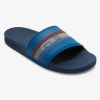 Mens Quiksilver Sandals | Rivi Wordmark Slides Blue 6