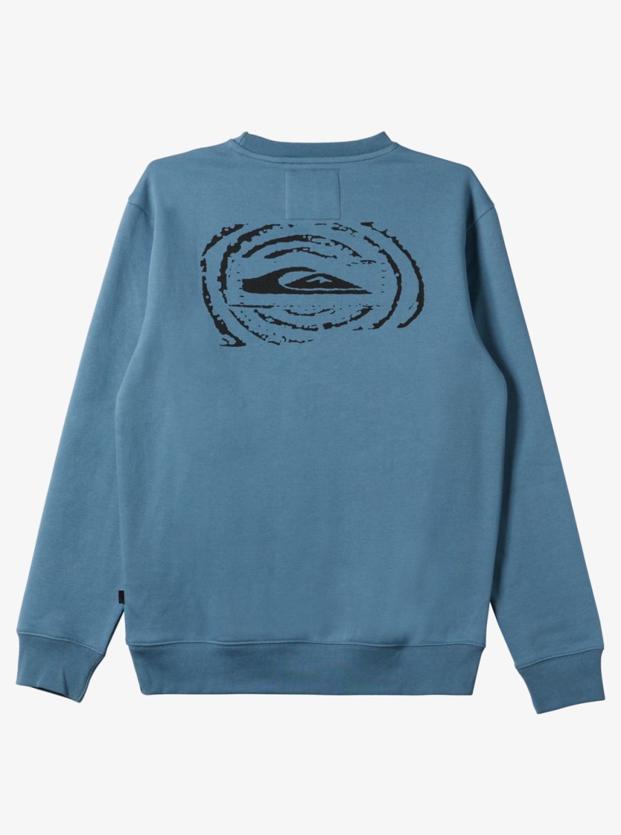 Mens Quiksilver Shirts & Polos | No Control Crew Fleece Crew Neck Sweatshirt Aegean Blue