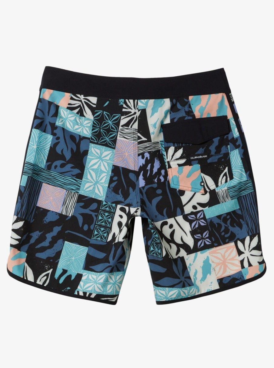 Mens Quiksilver Shorts & Amphibians | Surfsilk Hawaii Scallop 19 19" Boardshorts Black