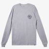 Mens Quiksilver Tees | Circled Script Long Sleeve T-Shirt Athletic Heather