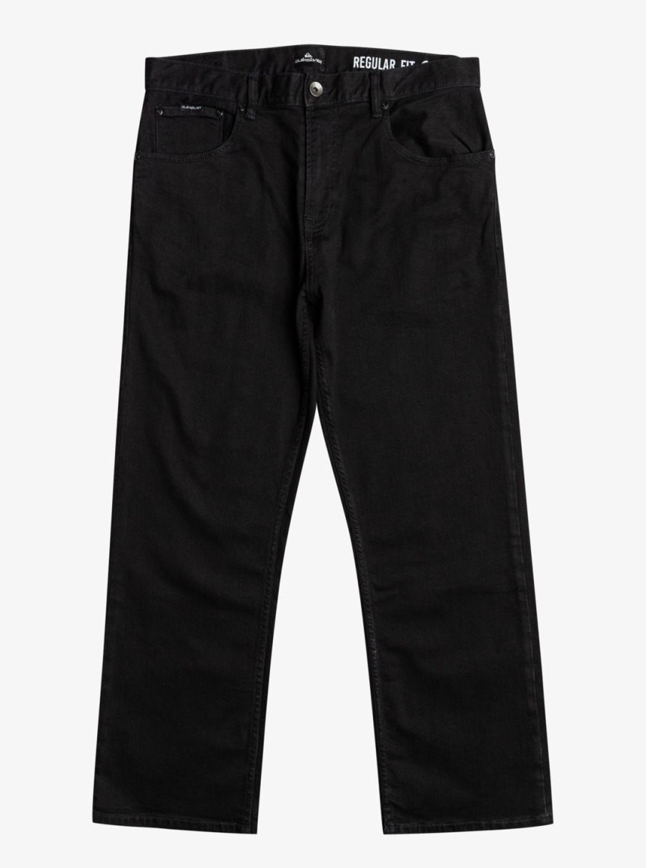 Mens Quiksilver Pants | Aqua Cult Ankle Jeans Washed Black