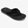 Mens Quiksilver Sandals | Carver Suede Leather Sandals Solid Black