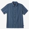 Mens Quiksilver Shirts & Polos | Pacific Stripe Short Sleeve Woven Shirt Berring Sea Pacific Stripes