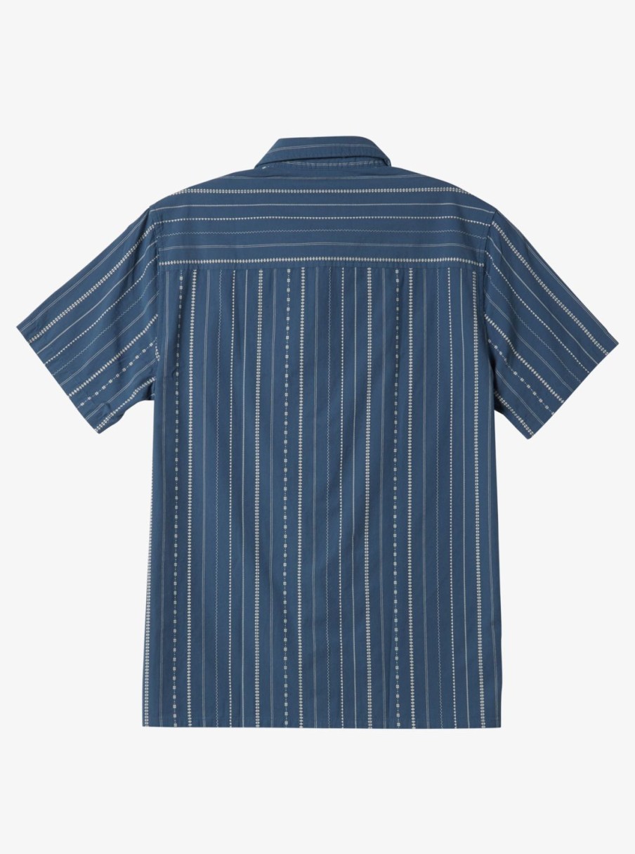 Mens Quiksilver Shirts & Polos | Pacific Stripe Short Sleeve Woven Shirt Berring Sea Pacific Stripes