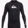 Mens Quiksilver Rashguards | All Time Long Sleeve Upf 50 Rashguard Black