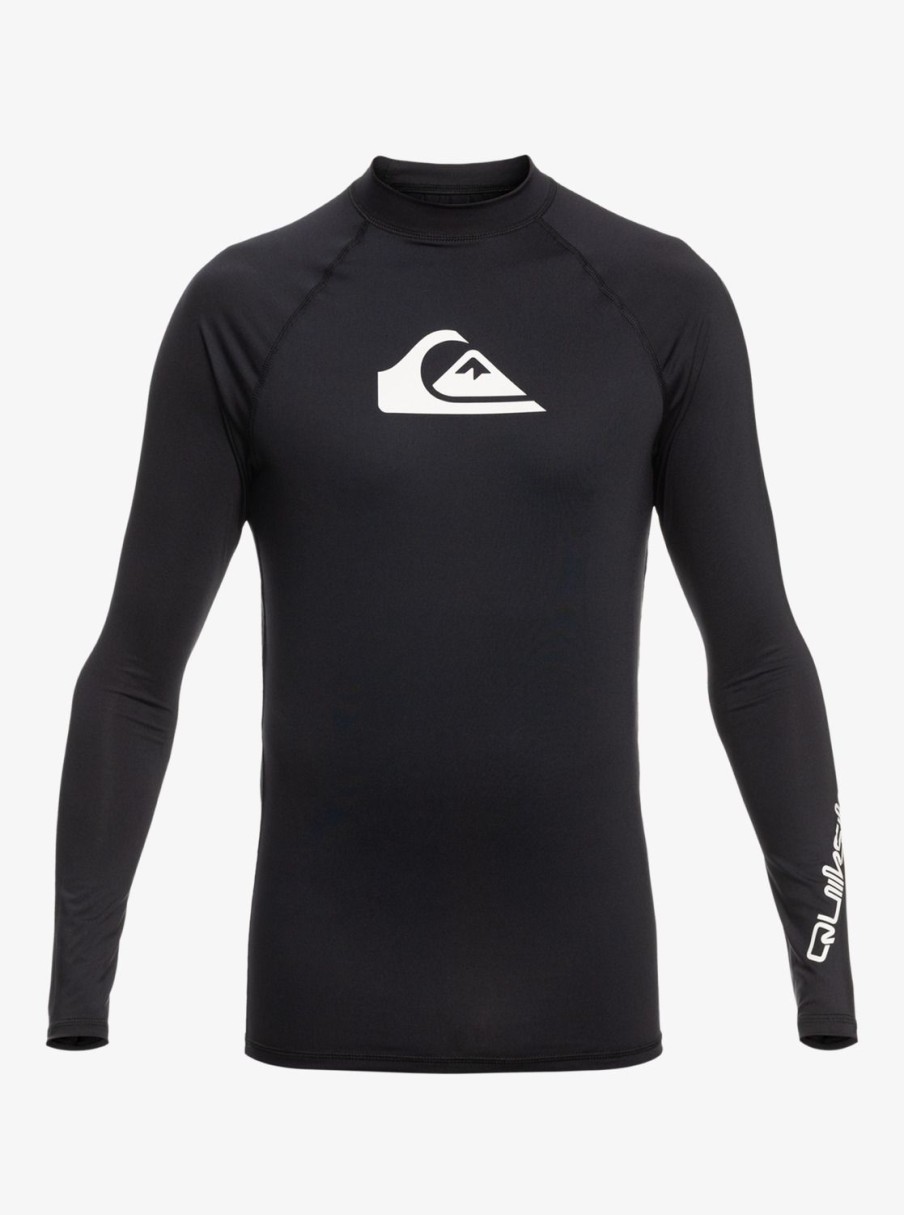 Mens Quiksilver Rashguards | All Time Long Sleeve Upf 50 Rashguard Black