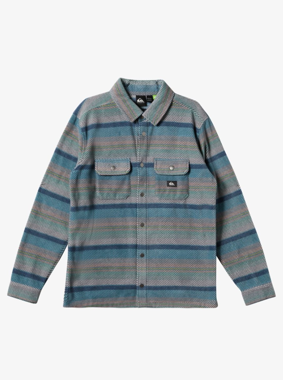 Mens Quiksilver Shirts & Polos | Surf Days Long Sleeve Fleece Shirt Reef Waters Surf Days