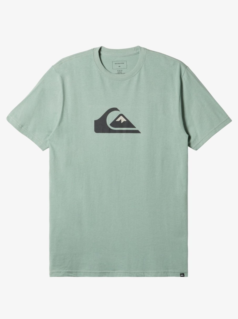 Mens Quiksilver Tees | Comp Logo T-Shirt Iceberg Green