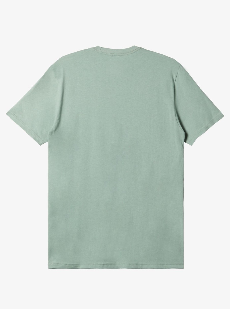 Mens Quiksilver Tees | Comp Logo T-Shirt Iceberg Green