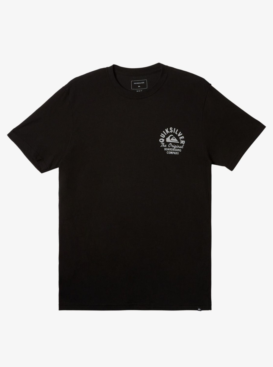 Mens Quiksilver Tees | Circled Script T-Shirt Black