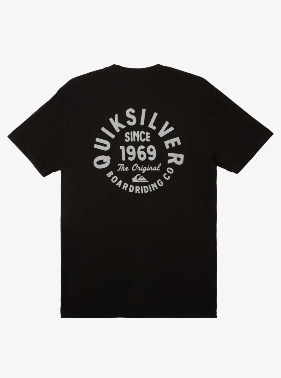 Mens Quiksilver Tees | Circled Script T-Shirt Black