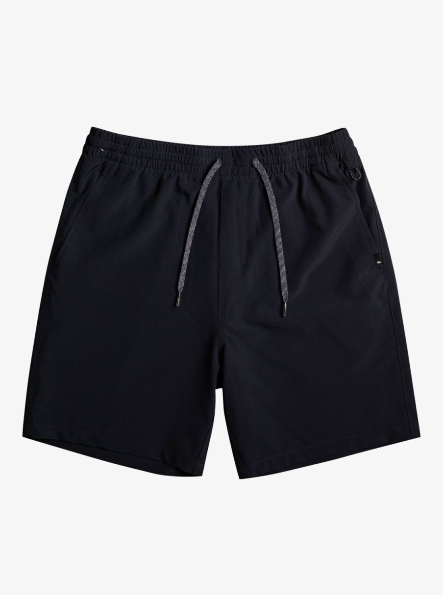 Mens Quiksilver Boardshorts | Ocean Elastic Waist 18" Amphibian Shorts Black