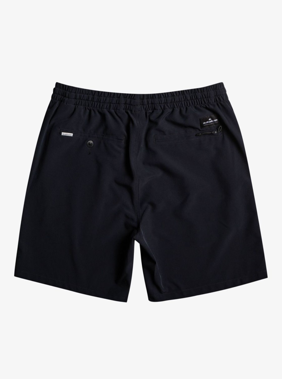 Mens Quiksilver Boardshorts | Ocean Elastic Waist 18" Amphibian Shorts Black