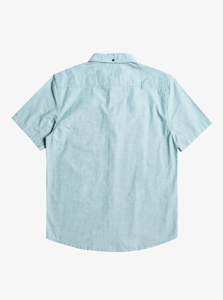 Mens Quiksilver Shirts & Polos | Winfall Short Sleeve Shirt Moroccan Blue