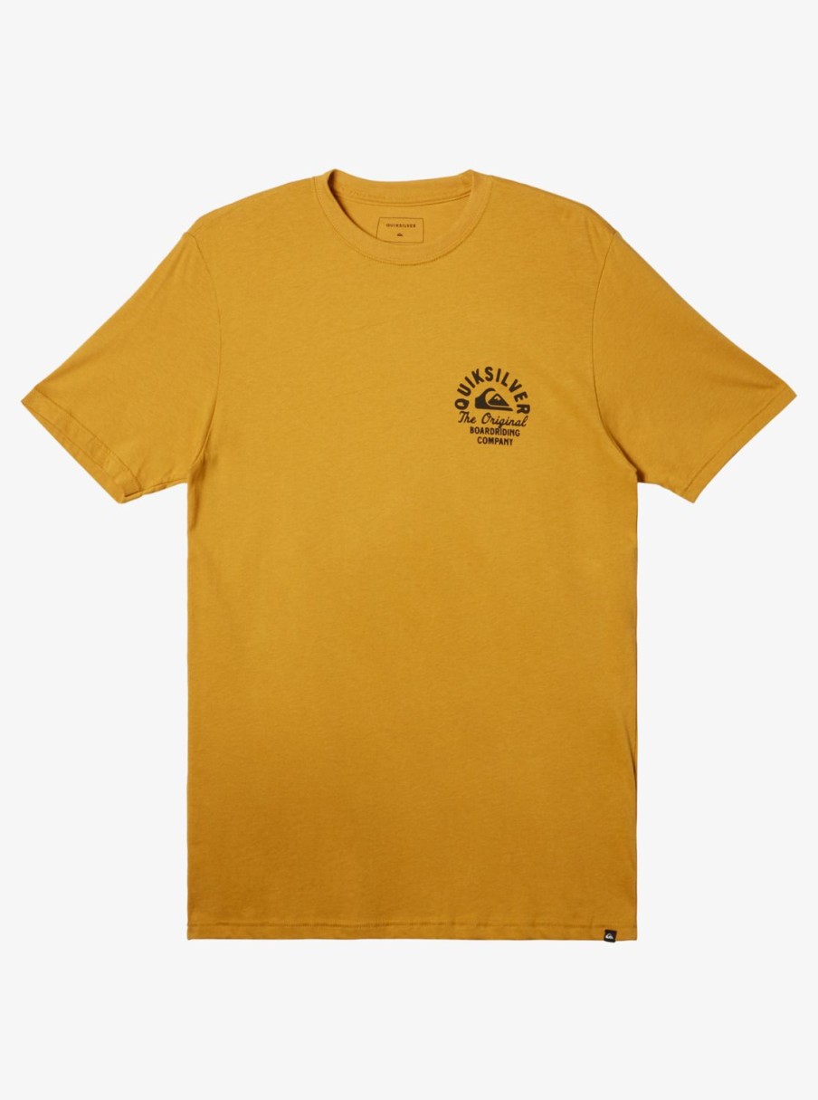 Mens Quiksilver Tees | Circled Script T-Shirt Mustard