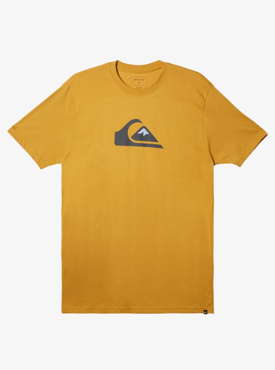 Mens Quiksilver Tees | Comp Logo T-Shirt Mustard