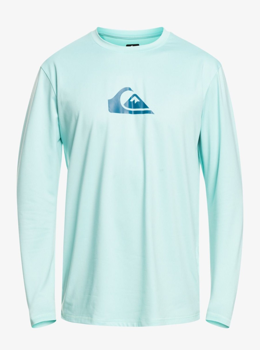 Mens Quiksilver Rashguards | Solid Streak Long Sleeve Upf 50 Surf Tee Angel Blue