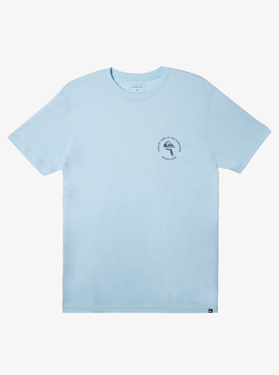 Mens Quiksilver Tees | Fl In The Sunshine T-Shirt Clear Sky