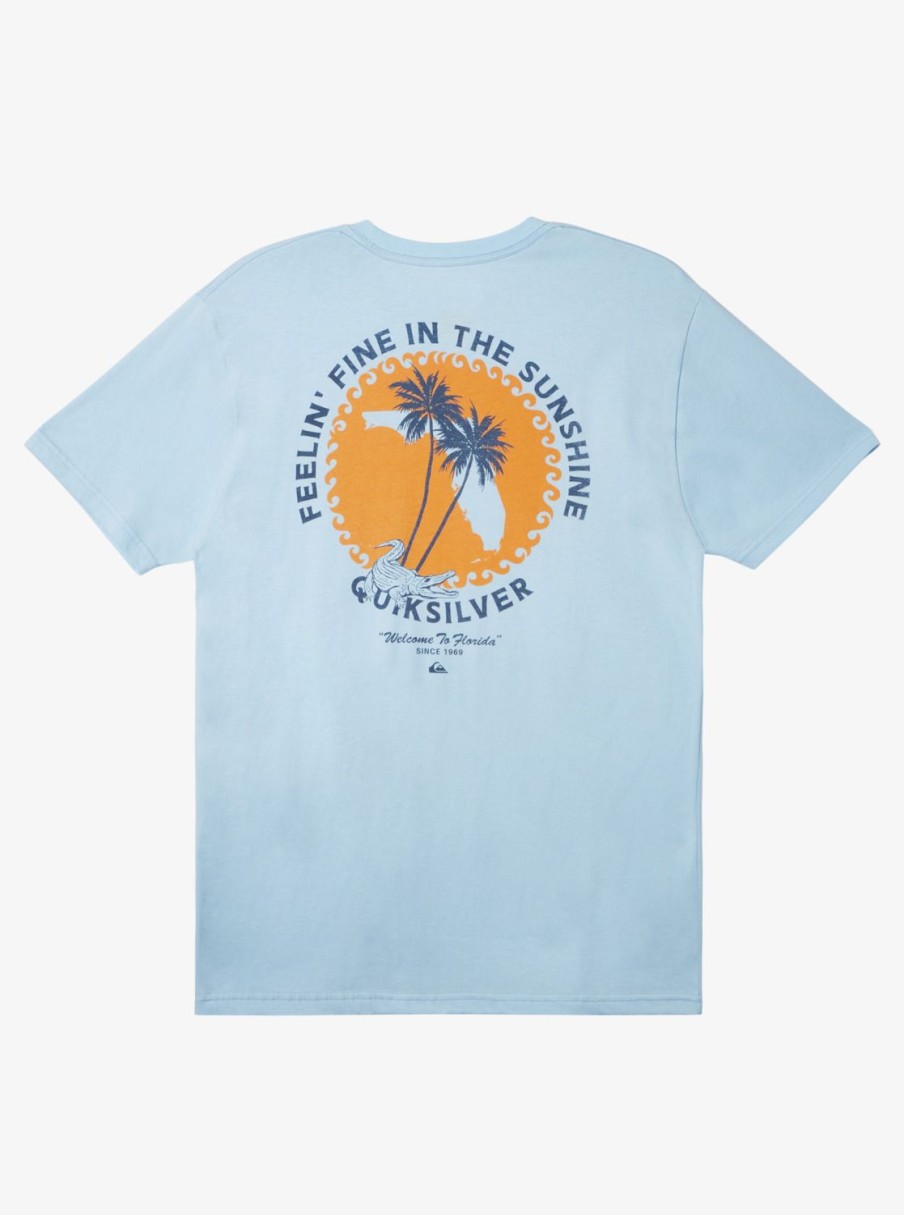 Mens Quiksilver Tees | Fl In The Sunshine T-Shirt Clear Sky