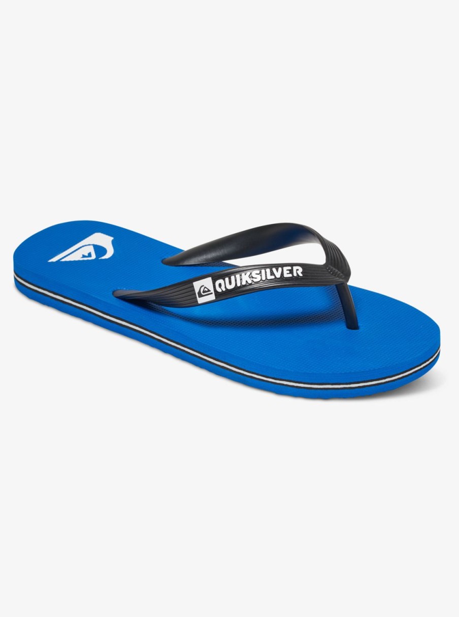 Boys Quiksilver Sandals | Boy'S 8-16 Molokai Flip-Flops Black/Blue/Black