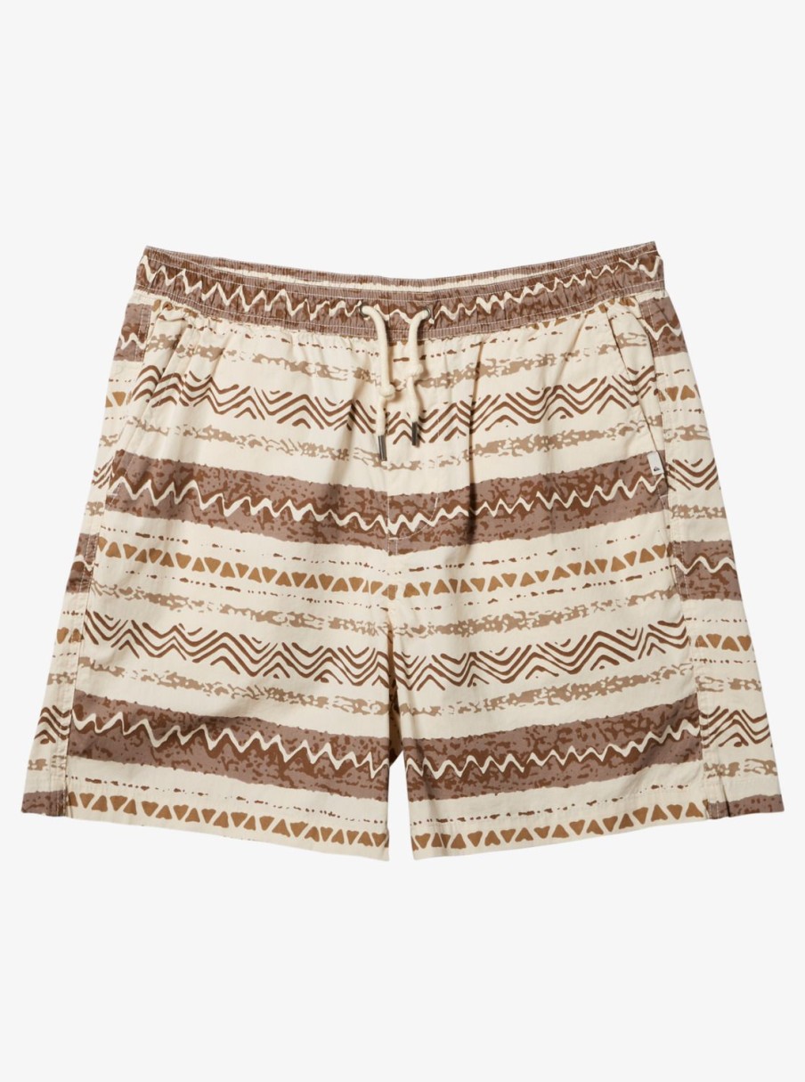 Mens Quiksilver Shorts & Amphibians | Taxer Print Elastic Waist Shorts Birch Playa Mesa