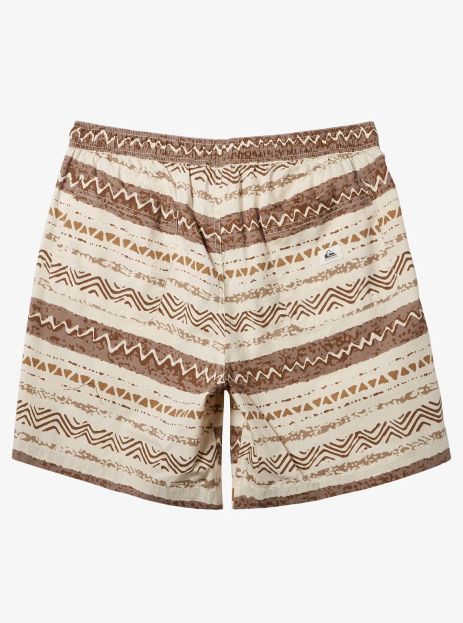 Mens Quiksilver Shorts & Amphibians | Taxer Print Elastic Waist Shorts Birch Playa Mesa