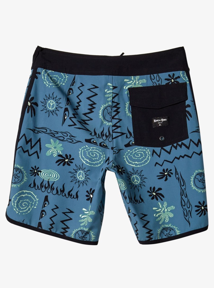 Boys Quiksilver Shorts | Boy'S 8-16 Surfsilk Radical Scallop 16 Boardshorts Aegean Blue