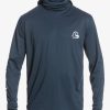 Mens Quiksilver Rashguards | Heritage Upf 50 Long Sleeve Surf Tee Midnight Navy Heather