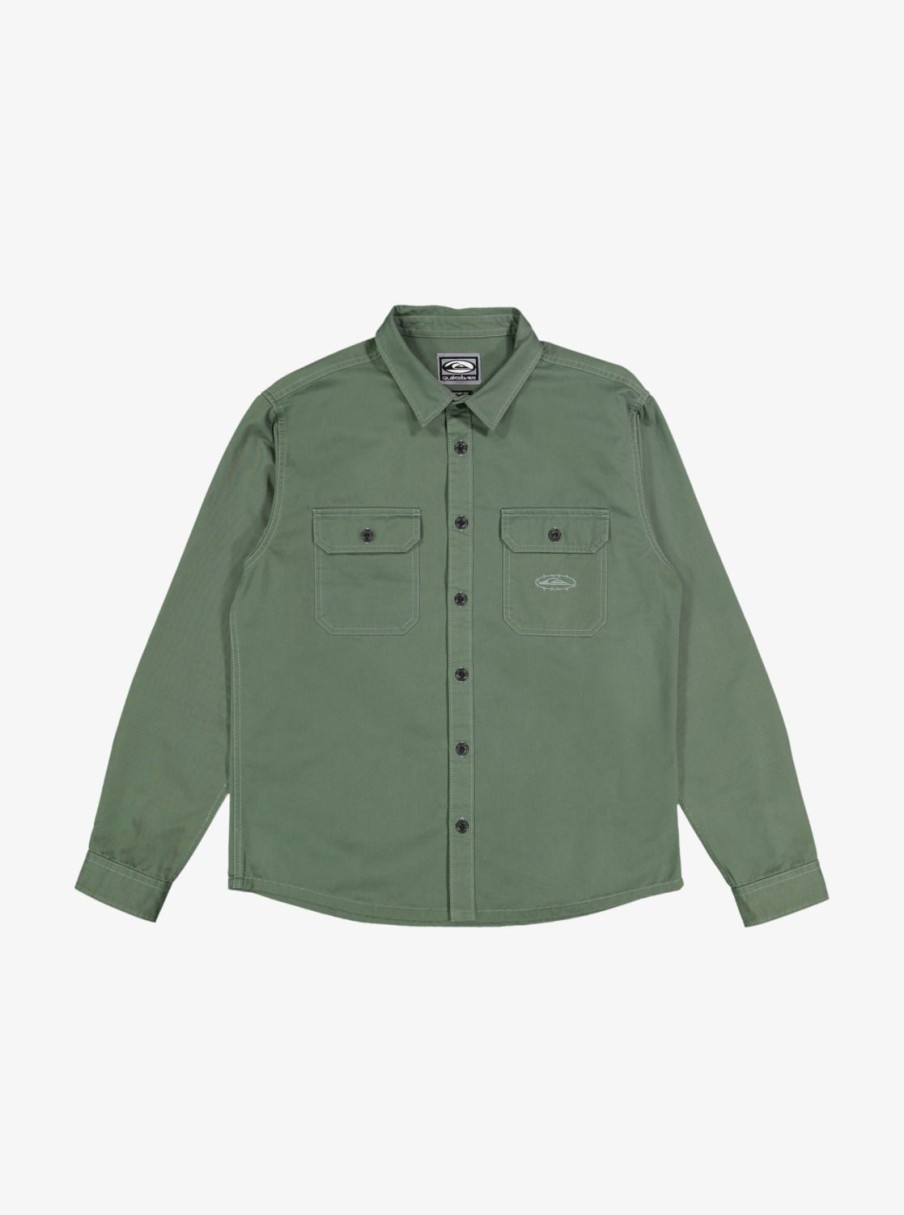 Mens Quiksilver Shirts & Polos | Mikey Long Sleeve Shirt Laurel Wreath