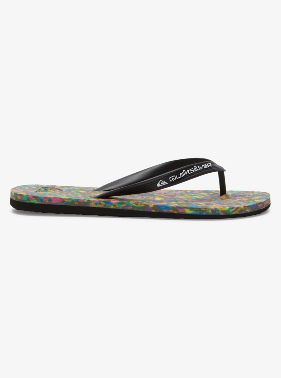 Mens Quiksilver Sandals | Molokai Recycled Flip-Flops Black/Blue/Black