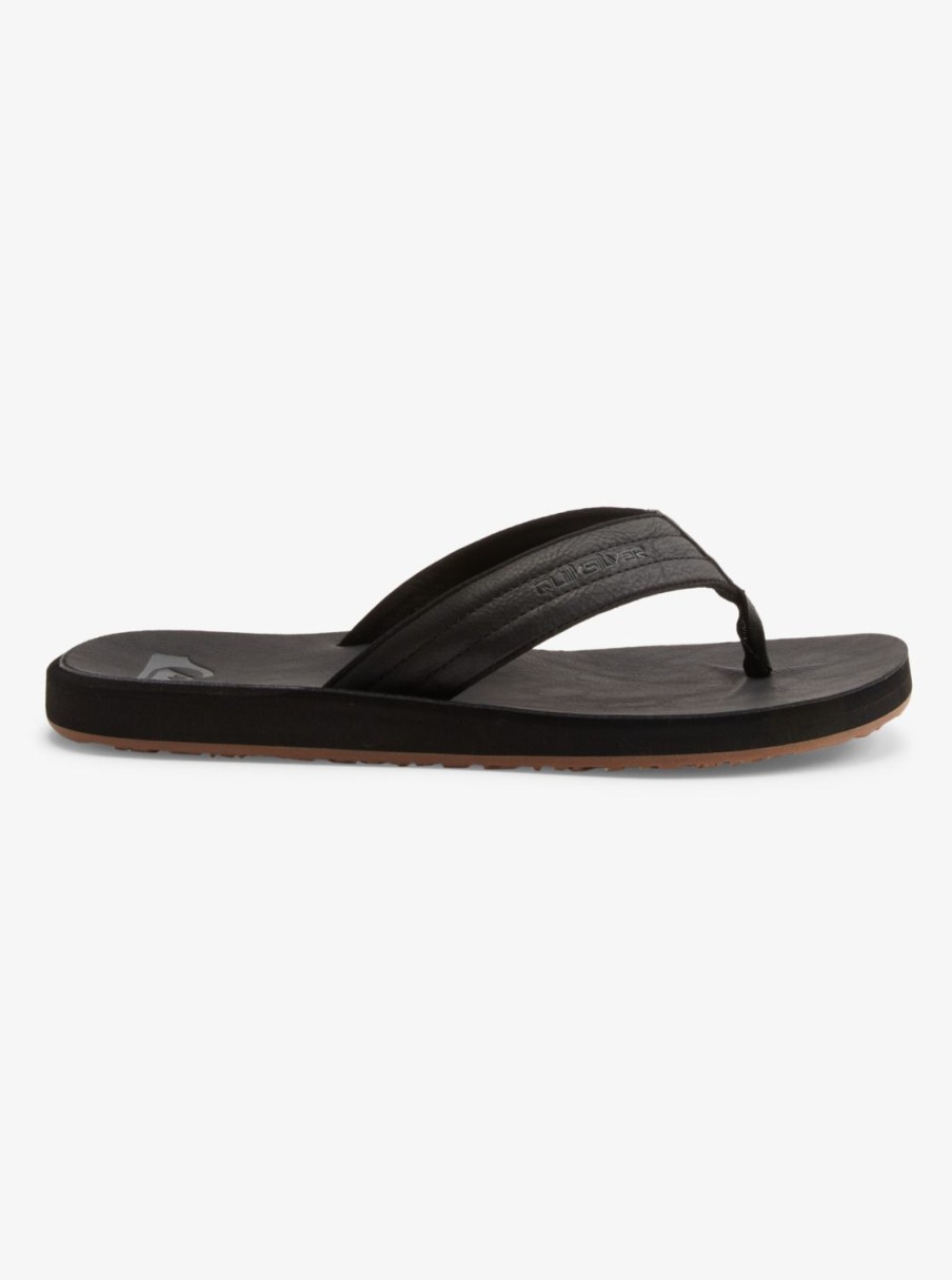 Mens Quiksilver Sandals | Carver Nubuck Sandals Solid Black