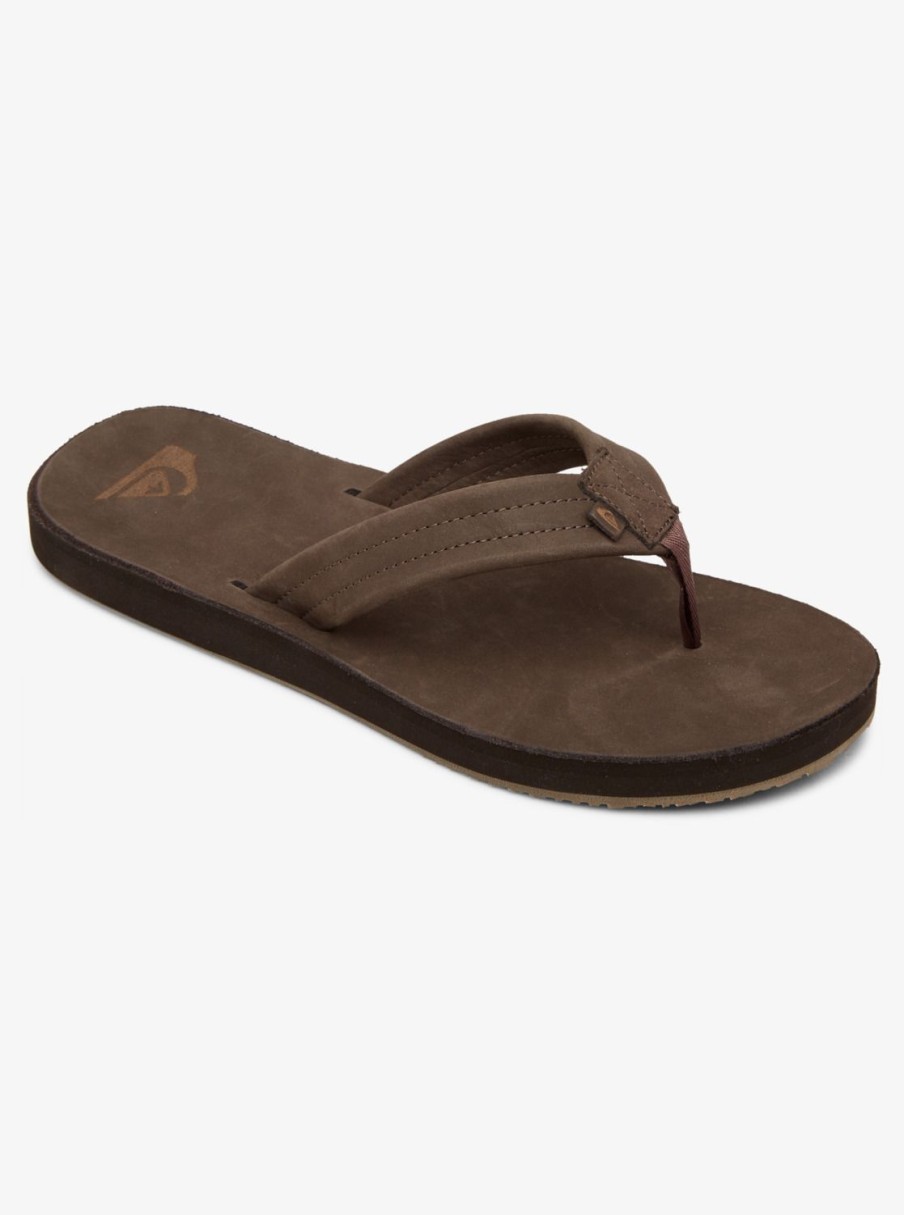 Mens Quiksilver Sandals | Erreka Leather Sandals Brown/Brown/Brown