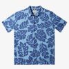 Mens Quiksilver Shirts & Polos | Waterman Waterfall Rain Short Sleeve Shirt Dusk Blue Waterfall Rain