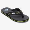 Boys Quiksilver Sandals | Boy'S 8-16 Molokai Stitchy Sandals Black/Black/Green