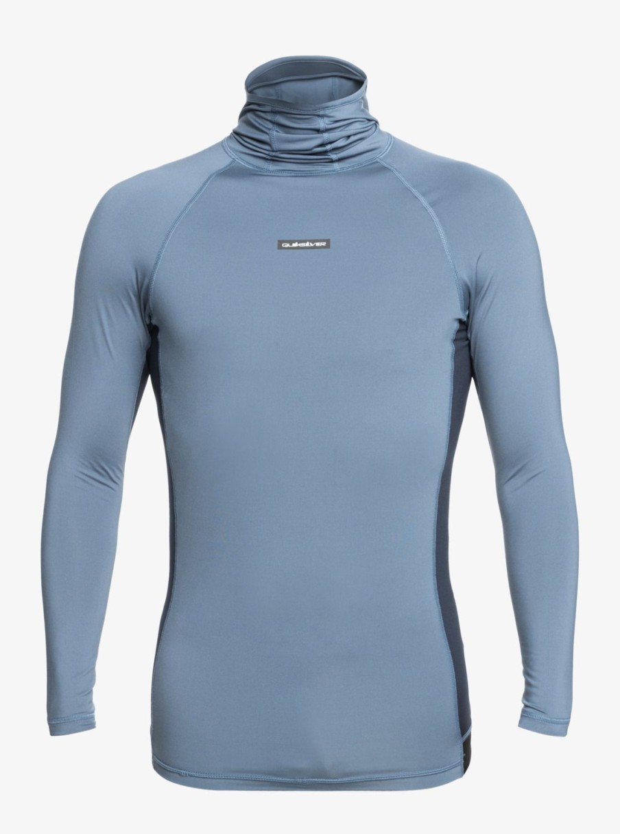 Mens Quiksilver Rashguards | Storm Tripper Hooded Long Sleeve Surf Top Bering Sea