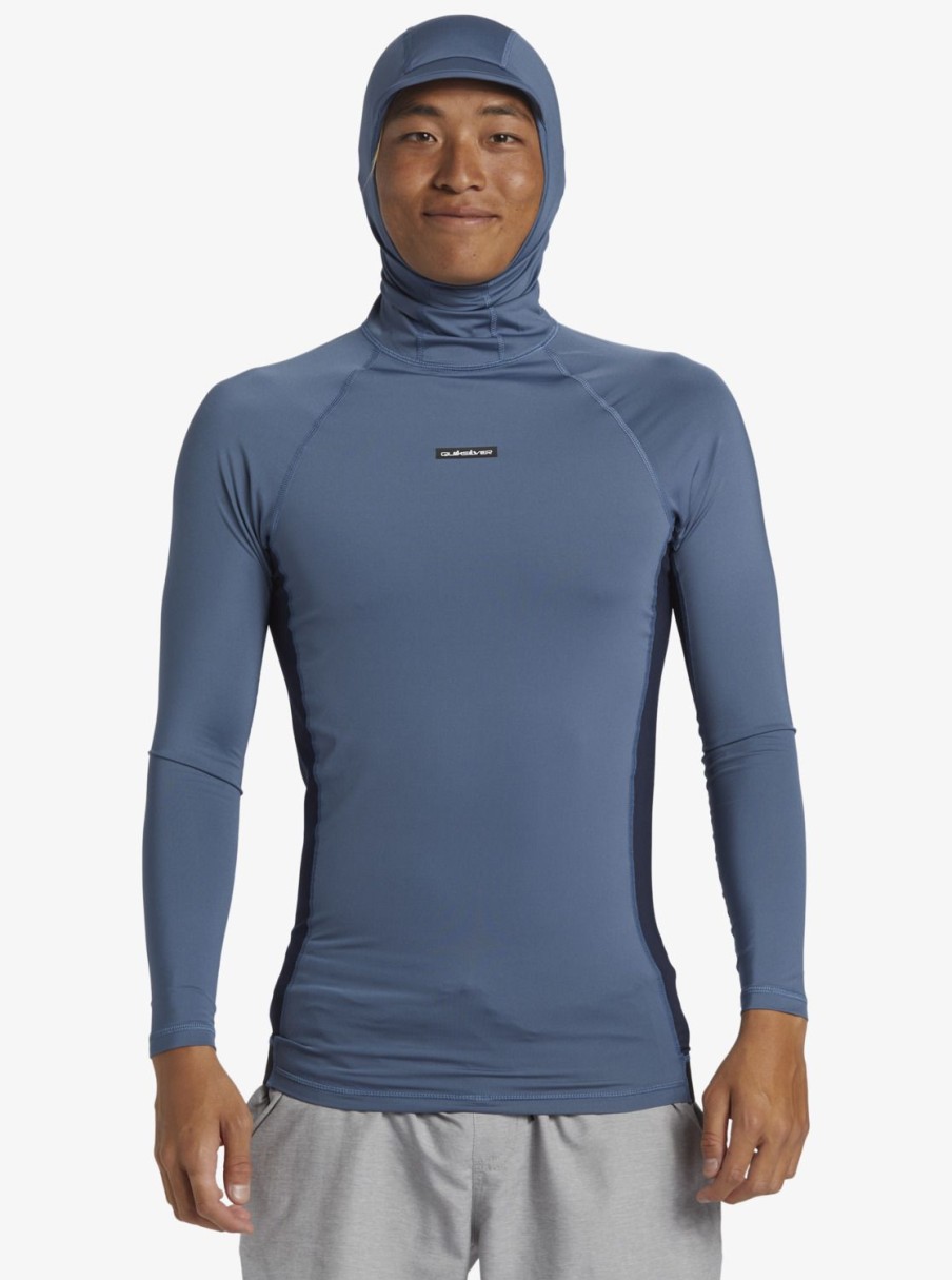 Mens Quiksilver Rashguards | Storm Tripper Hooded Long Sleeve Surf Top Bering Sea