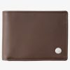 Mens Quiksilver Wallets | Mac Tri-Fold Leather Wallet Chocolate Brown