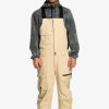 Mens Quiksilver Snow Pants | Utility Technical Snow Bib Pants Pale Khaki