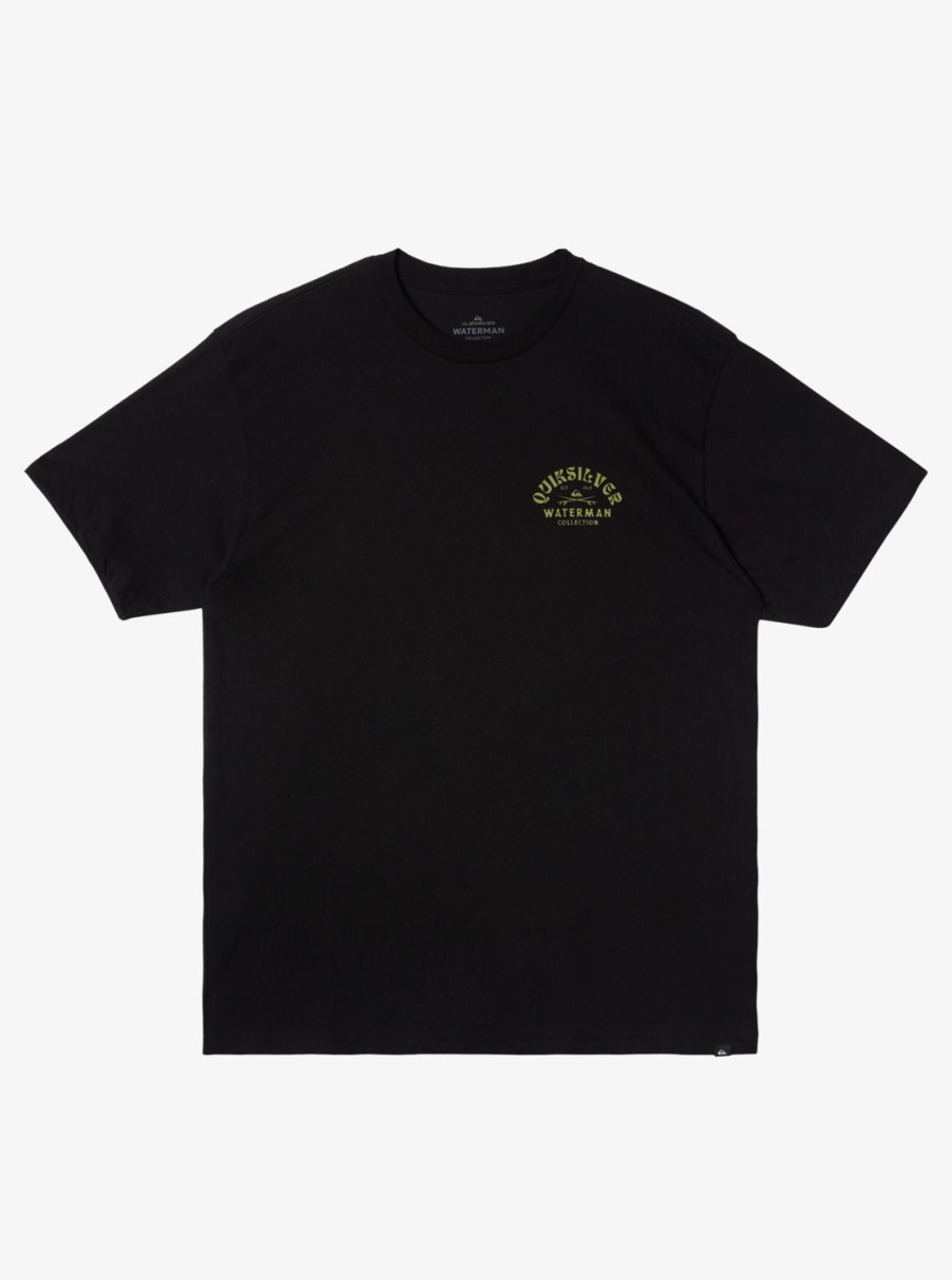 Mens Quiksilver Tees | Waterman Deep Waters Qt-Shirt Black