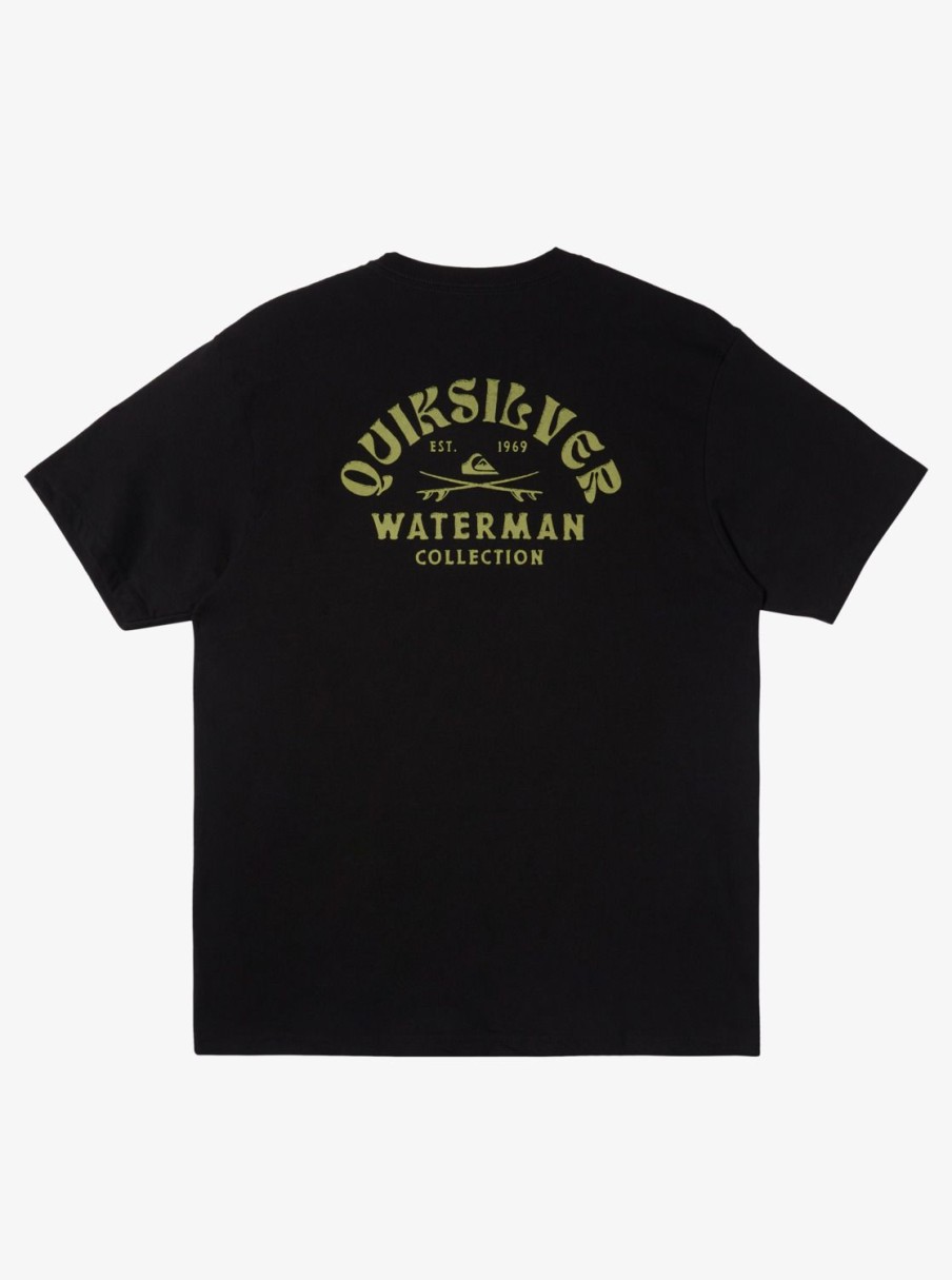 Mens Quiksilver Tees | Waterman Deep Waters Qt-Shirt Black