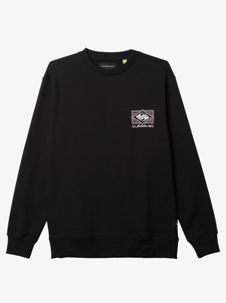 Mens Quiksilver Shirts & Polos | No Control Crew Fleece Crew Neck Sweatshirt Black