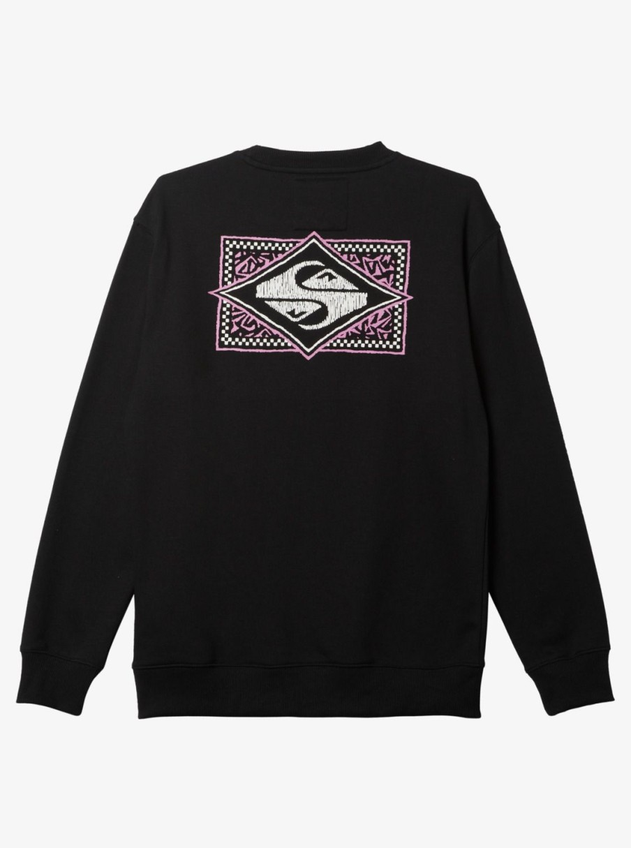 Mens Quiksilver Shirts & Polos | No Control Crew Fleece Crew Neck Sweatshirt Black