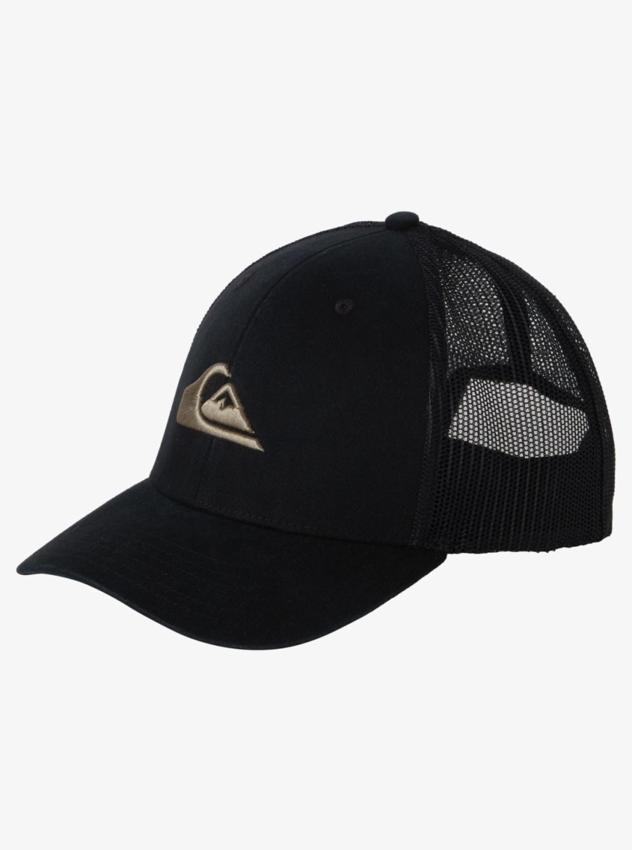 Mens Quiksilver Hats | Grounder Trucker Hat Black