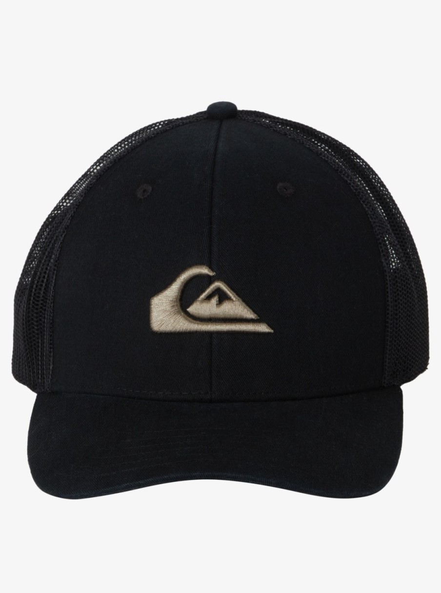 Mens Quiksilver Hats | Grounder Trucker Hat Black