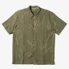 Mens Quiksilver Shirts & Polos | Waterman Skipped Out Woven Shirt Dusty Olive Skipped Out