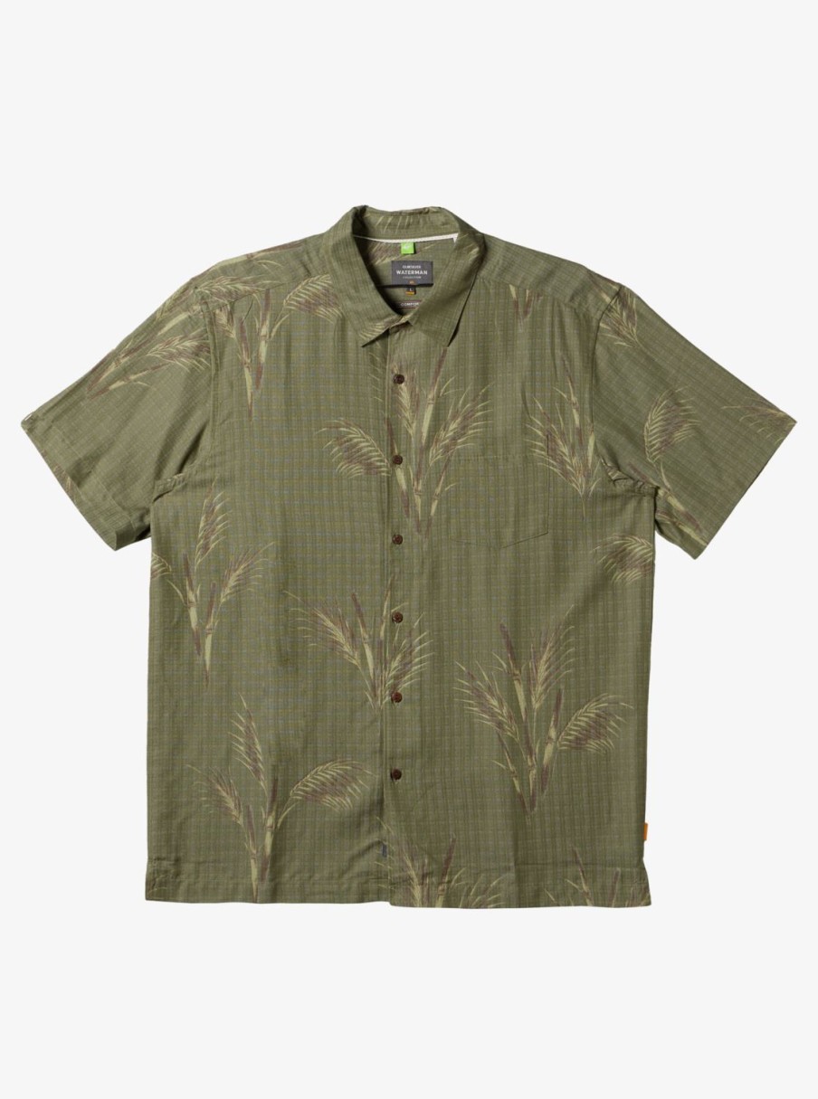 Mens Quiksilver Shirts & Polos | Waterman Skipped Out Woven Shirt Dusty Olive Skipped Out